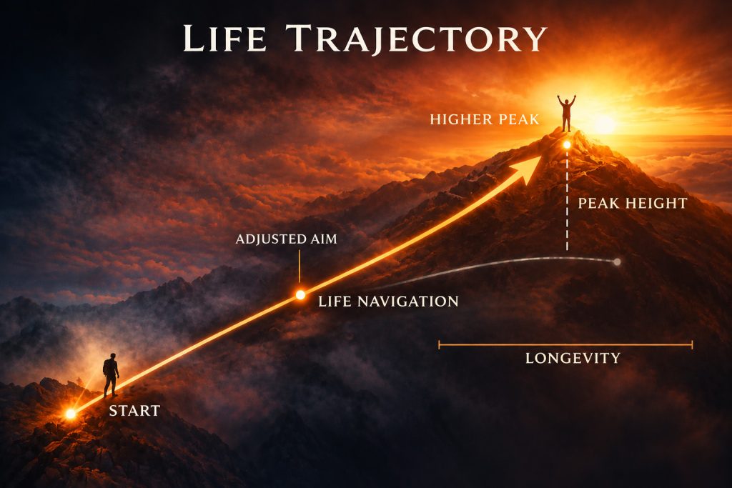 life trajectory mountain infographic